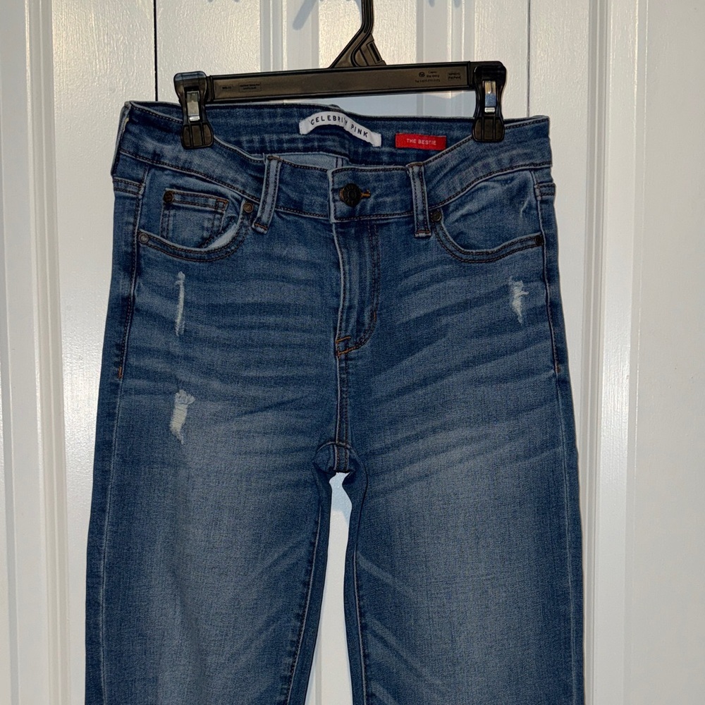 Celebrity Pink Distressed Blue Jeans